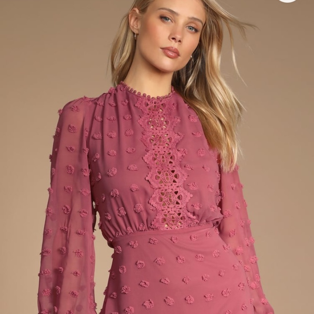 Love or Lust Mauve long sleeve Lulu’s dress - Picture 2 of 4